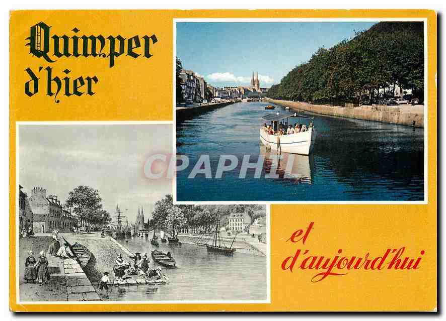 CPM Quimper Finistere L'Odet Au fond la Cathedrale 