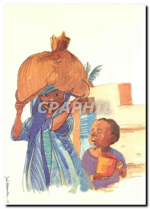 CPM Jeune fille au sac de riz Tchad 