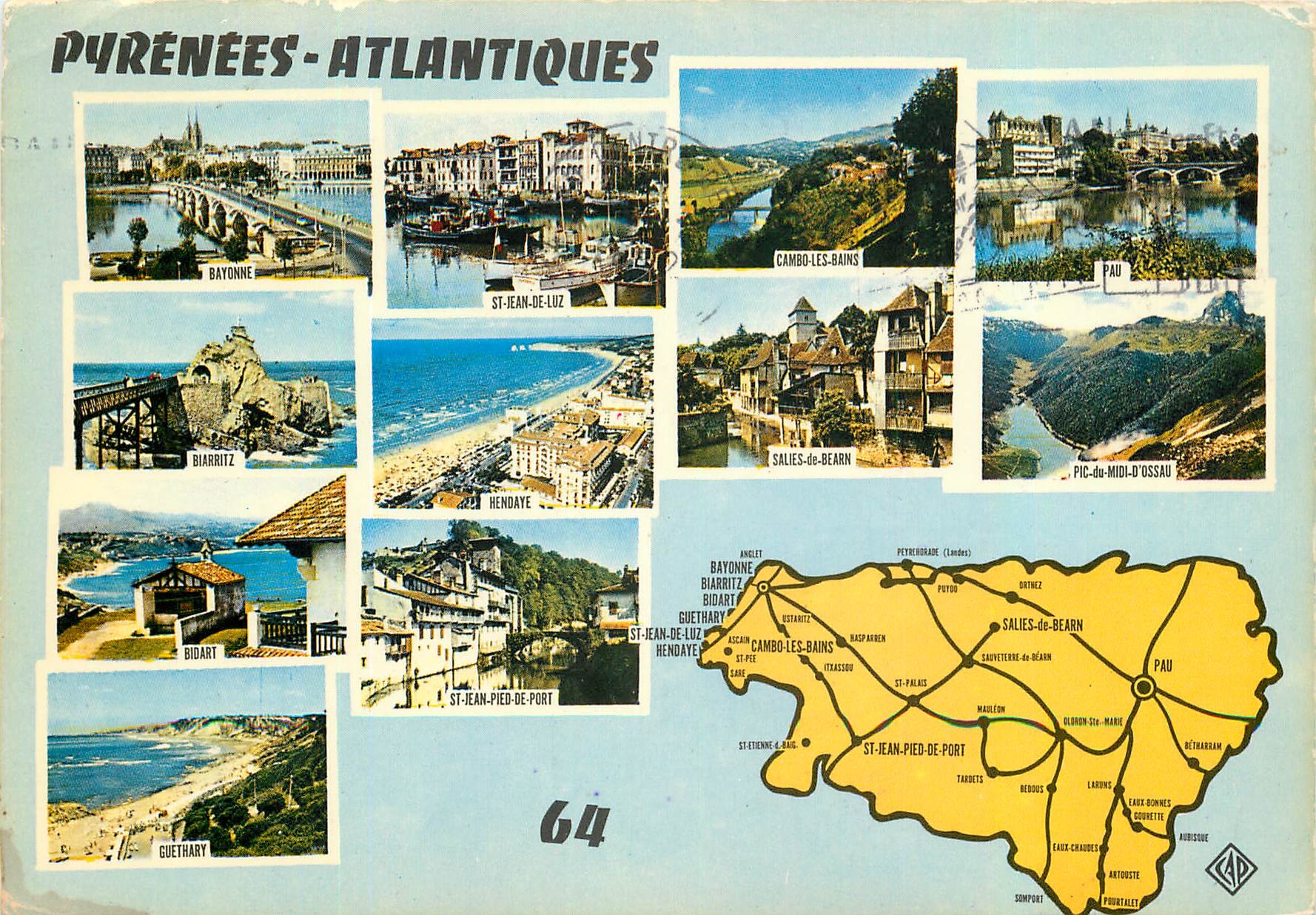 CPM Pyrenees Atlantiques Bayonne St Jean de Luz Cambo les Bains Pau Biarritz Bidart Guethary
