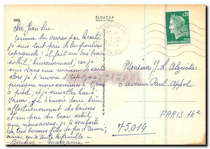 CPM Pyrenees Atlantiques Bayonne St Jean de Luz Cambo les Bains Pau Biarritz Bidart Guethary — Rückseite