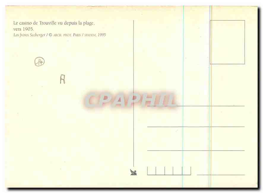 CPM Le casino de Trouville vu depuis la plage vers 1905  — Rückseite