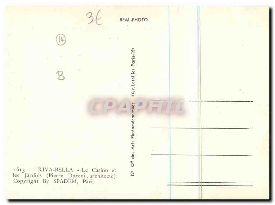 CPM Riva Bella Le Casino et les Jardins  — Rückseite