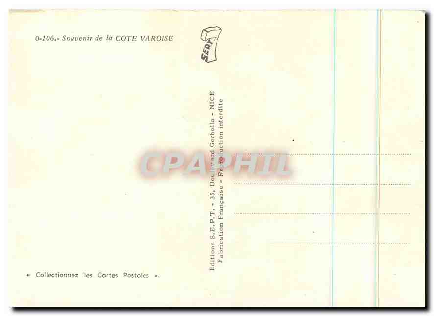 CPM Souvenir de la Cote Varoise Toulon Carqueiranne Le Lavandou Hyeres La Capte — Rückseite