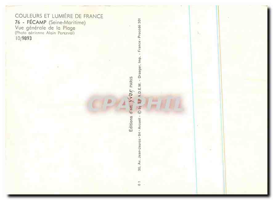 CPM Fecamp Seine Maritime Vue generale de la Plage  — Rückseite
