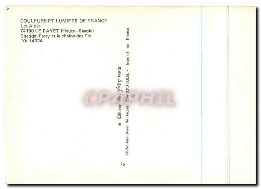 Le Fayet (Haute-Savoie) — Chedde, Passy et la chaîne des Fiz — Éditions Jean-Jaurès — Rückseite