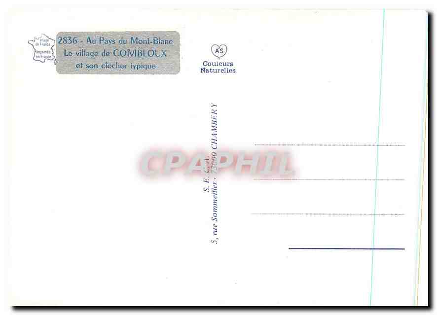 CPM Au Pays du Mont Blanc Le villafe de Combloux  — Verso