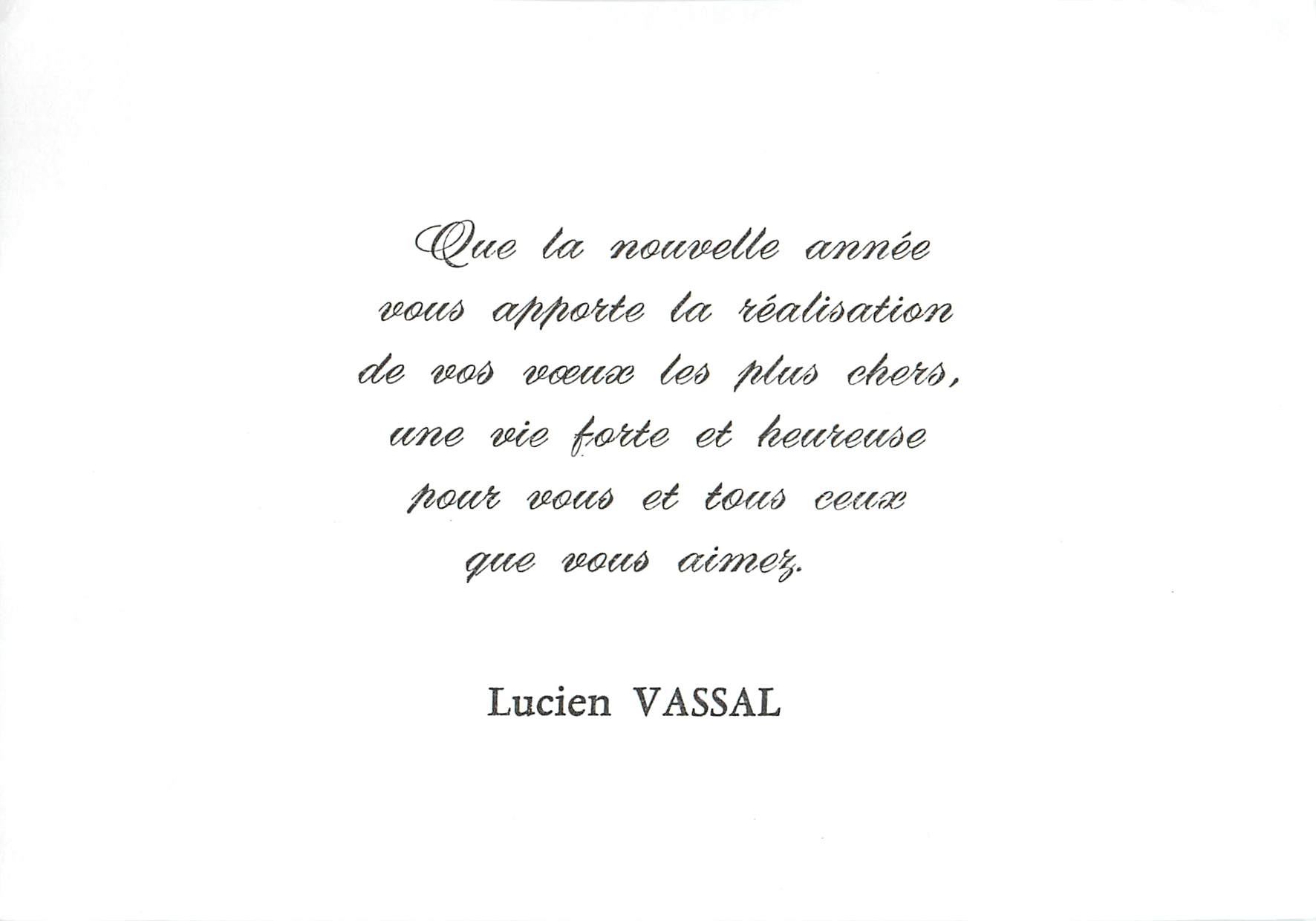 CPM Que la nouvelle annee vous apporte la realisation Lucien Vassal 