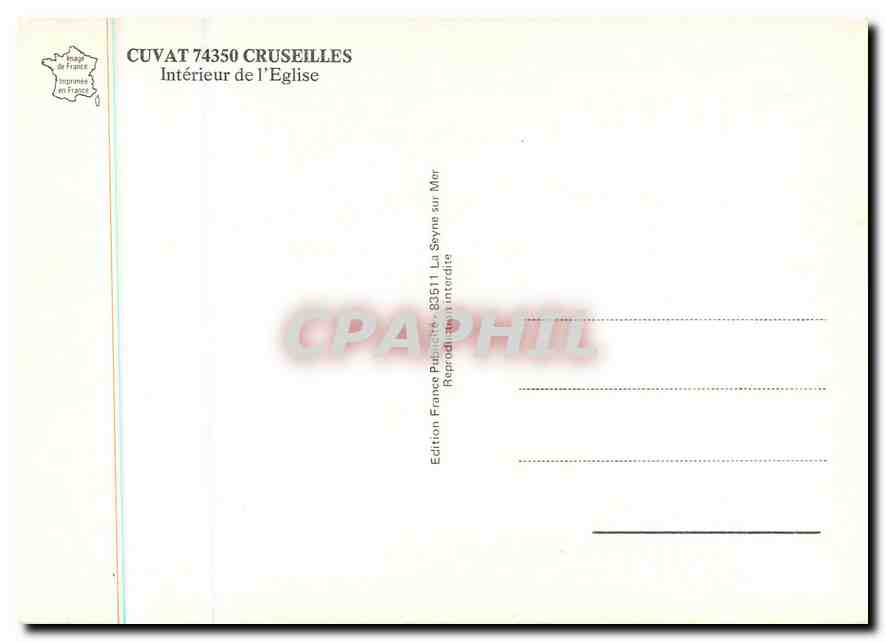 CPM Cuvat Cruseilles Interieur de l'Eglise  — Rückseite