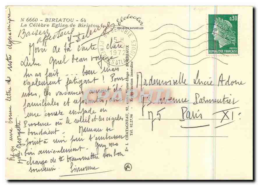 CPM Biriatou La Celebre Eglise de Biriatou  — Rückseite