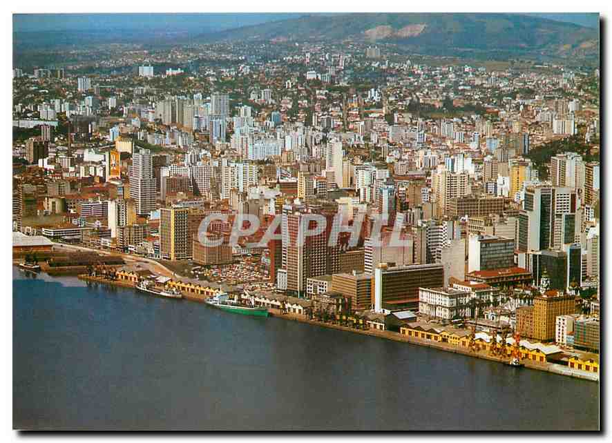 CPM Brasil Turistico Porte Alegre Vista parcial aerea 