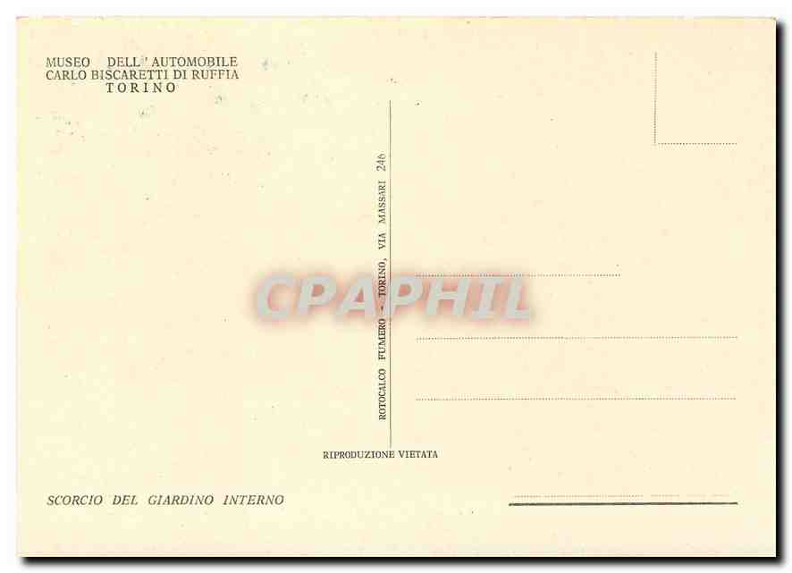 CPM Museo Dell Automobile Carlo Biscaretti di Ruffia Torino  — Rückseite