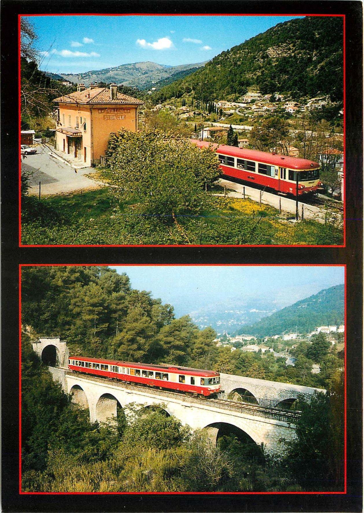 CPM Des gares de la Ligne Nice Breil La gare de Peillon Sainte Thecle vue cote Breil lors du passage