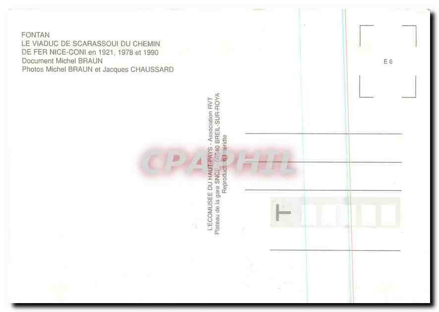 CPM Le Viaduc de Scarassoui Lgne Nice Coni  — Verso