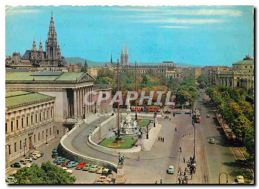 CPA Vienne La Ringstrase avec la Parlament et l'Hotel de Ville 
