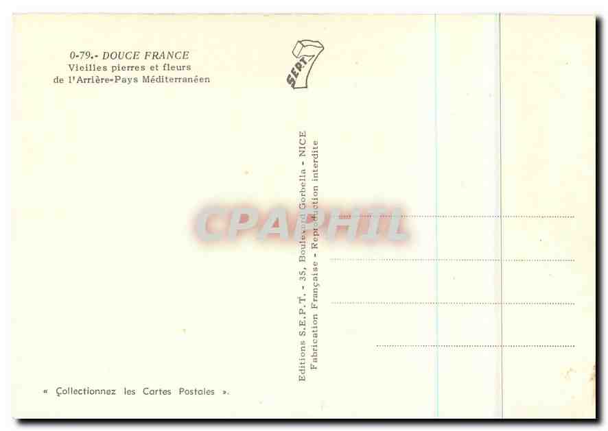 CPA Douce France Vieilles pierres et fleurs  — Rückseite