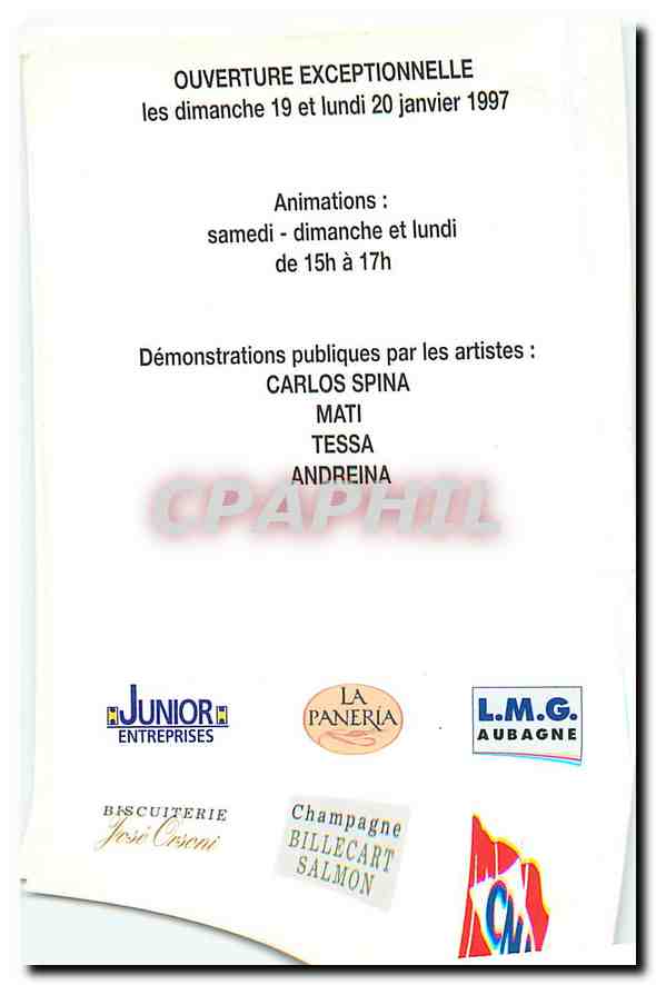 CPM Maison de l'Artisan at et des Metiers d'Art Porelaine Nouveaux Regards Marseille — Rückseite