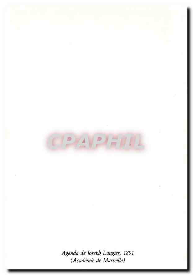 CPM Agenda de Joseph Laugier 1891 Academie de Marseille  — Back