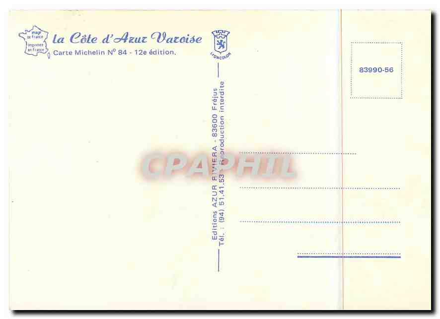 CPM La Cote d'Azur Varoise  — Verso