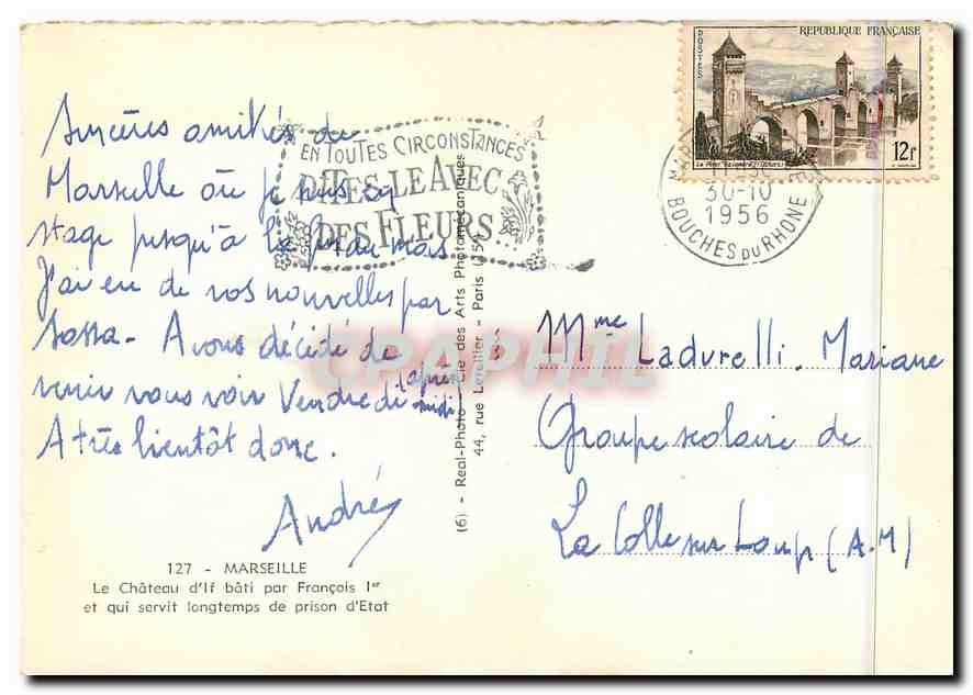 CPM Marseille Le Chateau d'If bati par Francois  — Verso