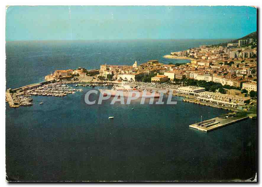 CPM Ajaccio Corse Vue du Port et depart de l'Ile de Beaute 
