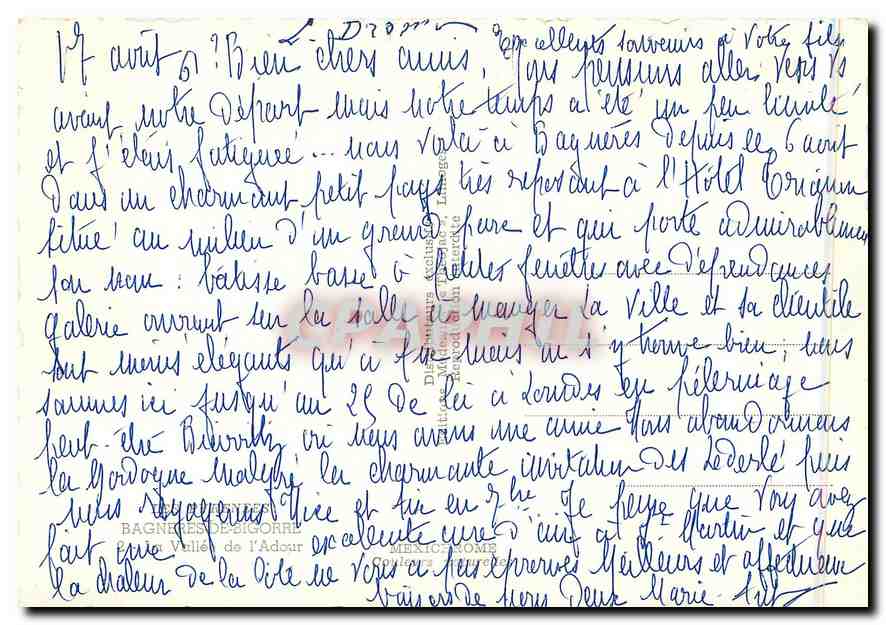 CPM Bagneres de Bigorre  — Verso