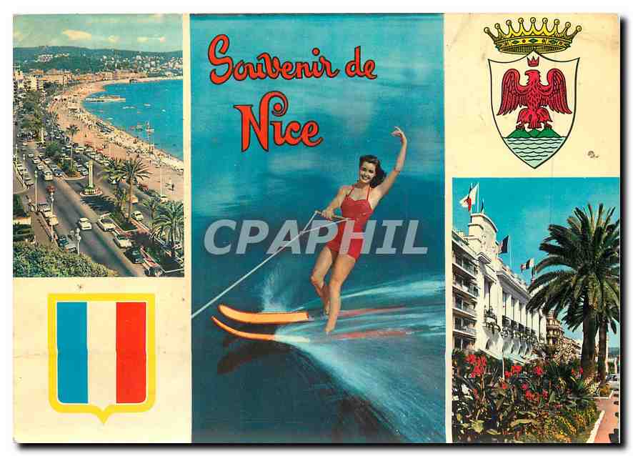 CPM La Cote d'Azur Souvenir de Nice Ski nautique