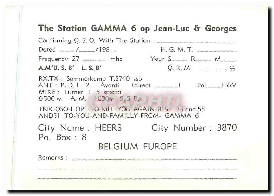 CPM The Station Gamma 6 op Jean Luc Georges  — Rückseite