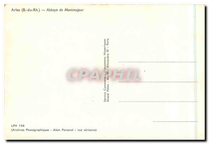 CPM Arles B du Rh Abbaye de Montmajour  — Rückseite
