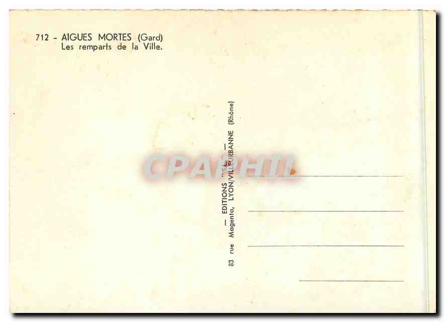 CPM Aigues Mortes Gard Les remparts de la Ville  — Rückseite