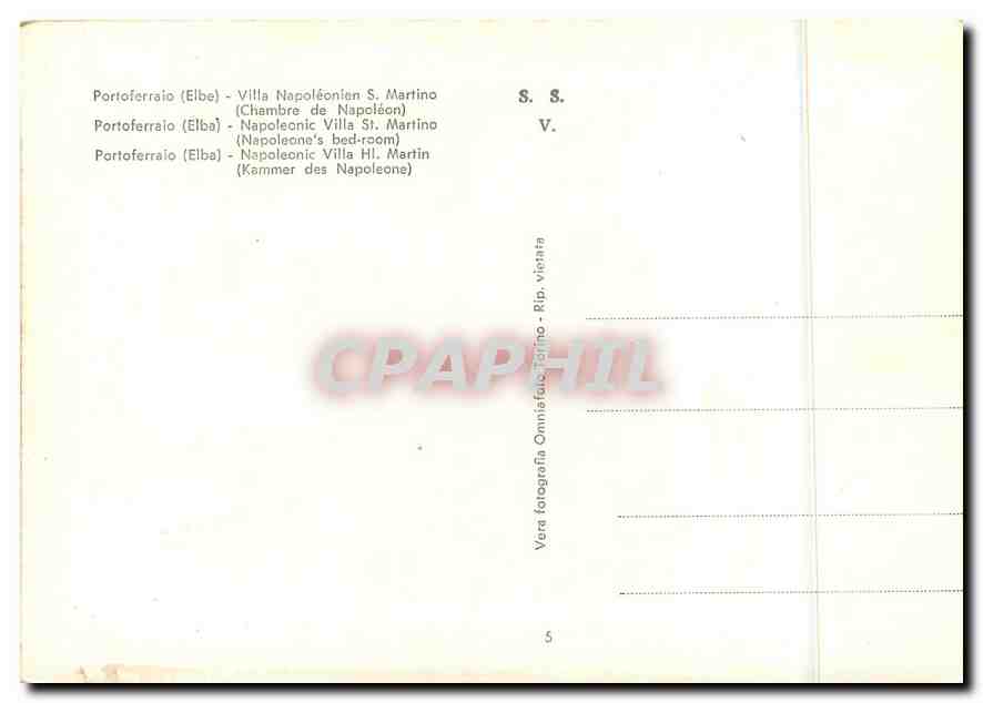 CPM Portoferraio Elba Chambre de Napoleon  — Rückseite