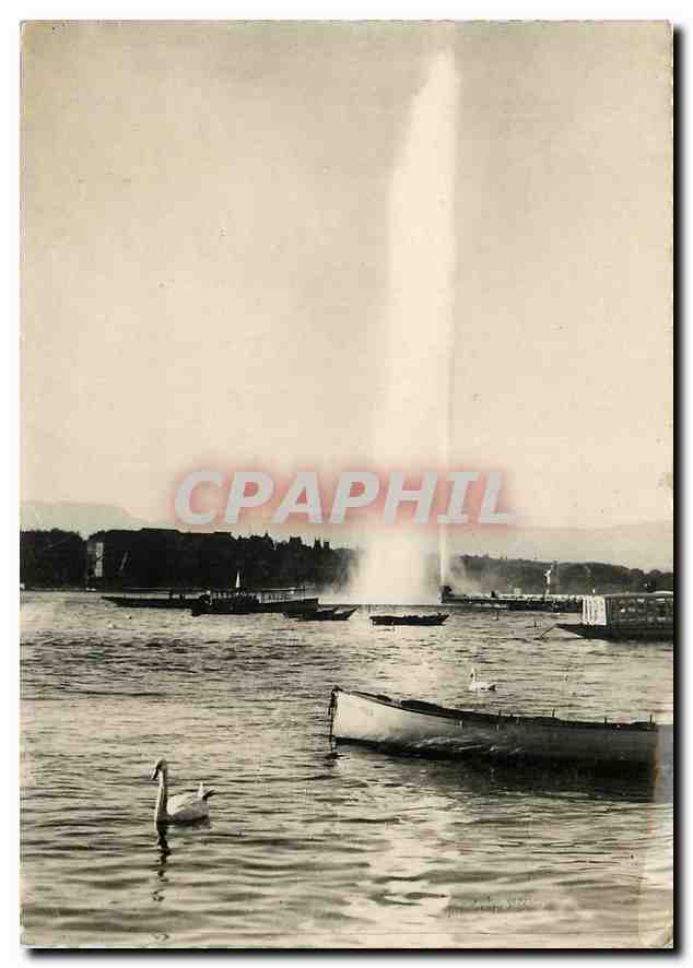 CPM Geneve Le jet d'eau et la rade