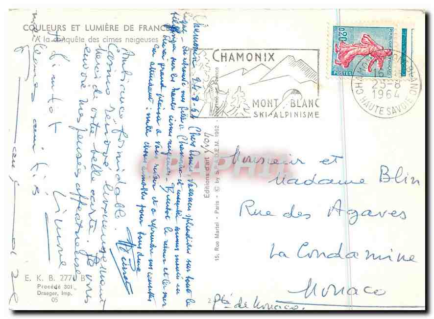 CPM La Conquete des Cimes Neigeuses Savoie — Rückseite