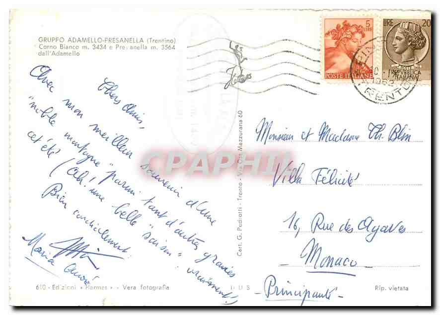 CPM Gruppo Adamello Fresanella Trentino  — Rückseite