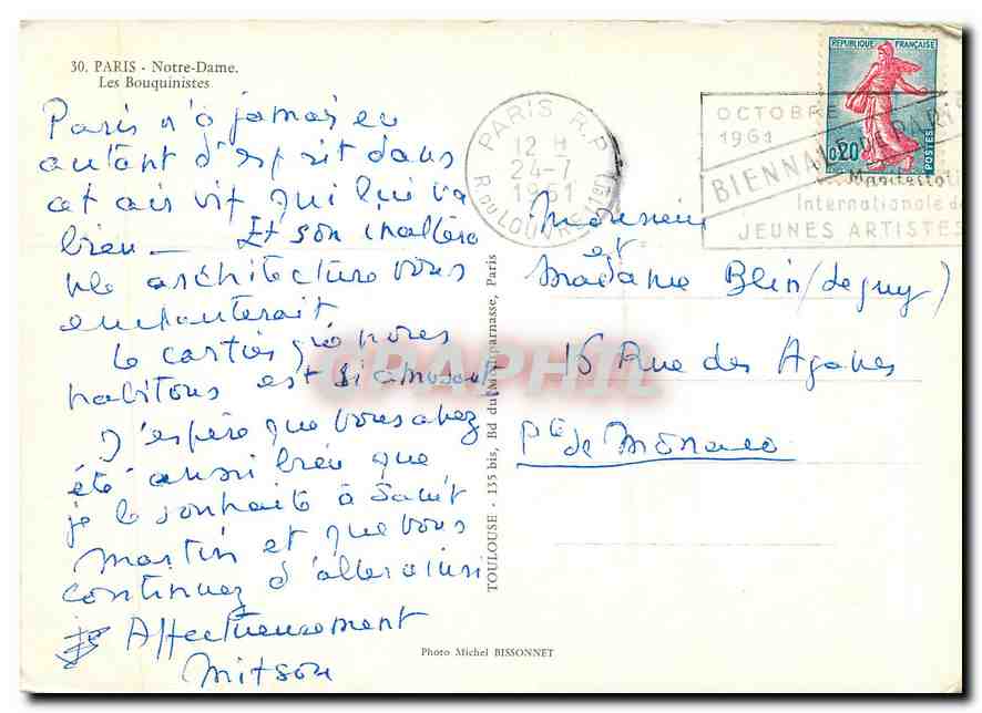 CPM Paris Notre Dame Les Bouquinistes  — Rückseite