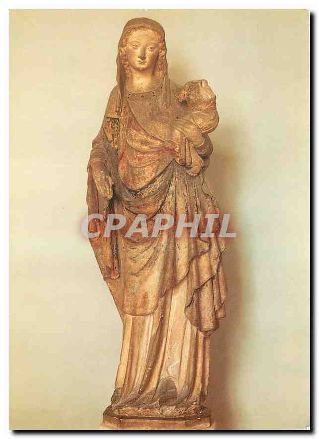 CPM Paris Musee du Louvre Department des Sculptures Vierge a l'Enfant Provenant de l'Eglise de la Ce