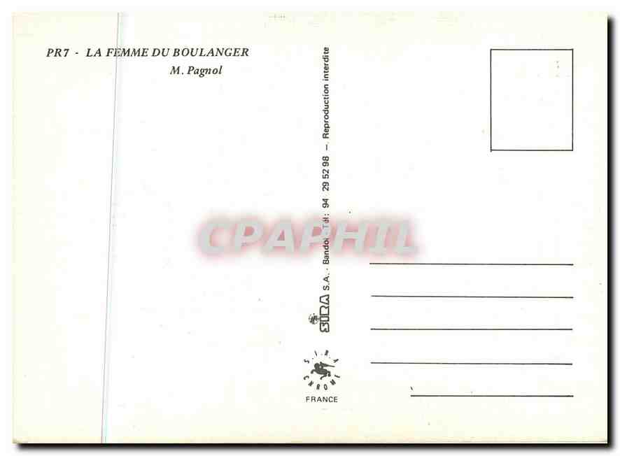 CPM La Femme du Boulanger M Pagnol  — Rückseite