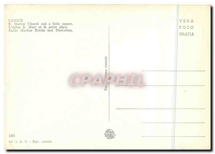 CPM Venezia Chiesa S Marco e Piarretta  — Rückseite