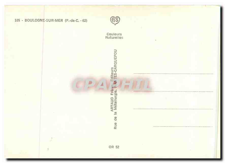 CPM Souvenir de Boulogne sur Mer Port de peche Debarquement du poisson La gare Maritime La colonne N — Rückseite