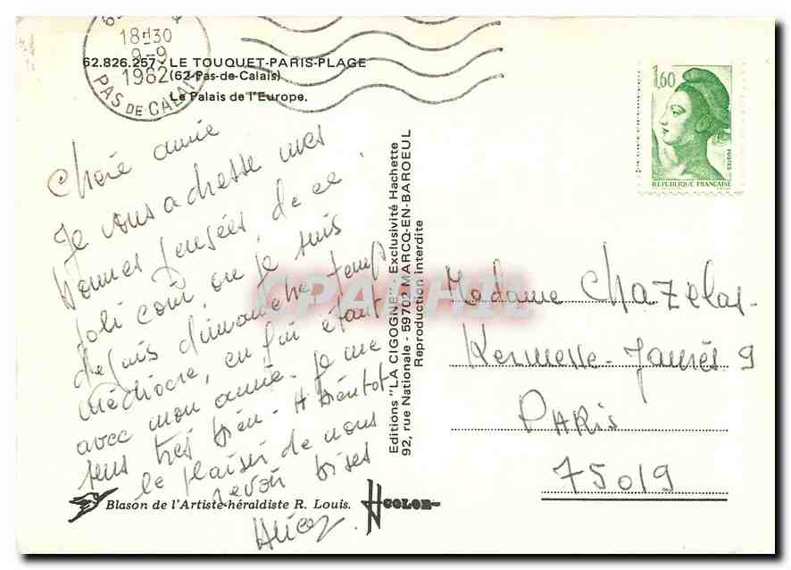CPM Le Touquet Le Palais de l'Europe  — Rückseite
