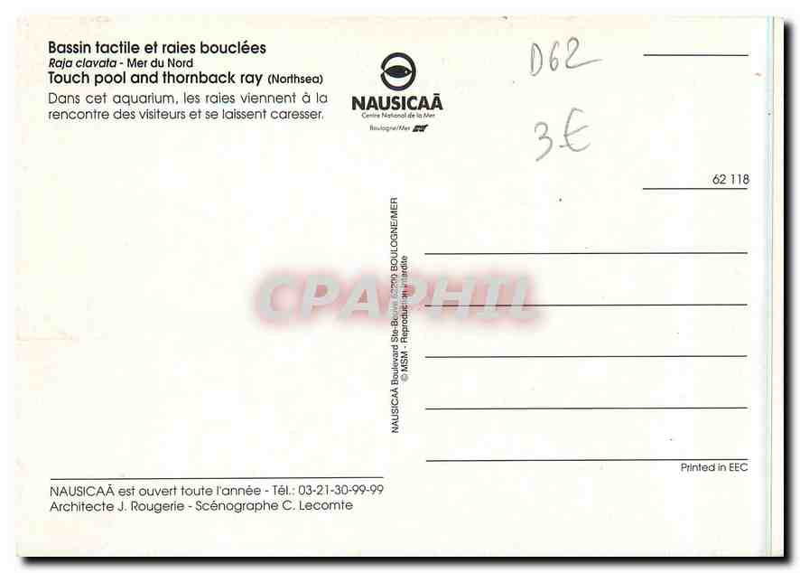 CPM Bassin Tactile et raies Bouclees Enfants — Rückseite