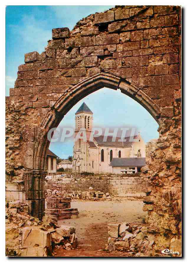 CPM St Evroult ND du Bois Orne Ruines de l'Ancienne Abbaye L'Entree 