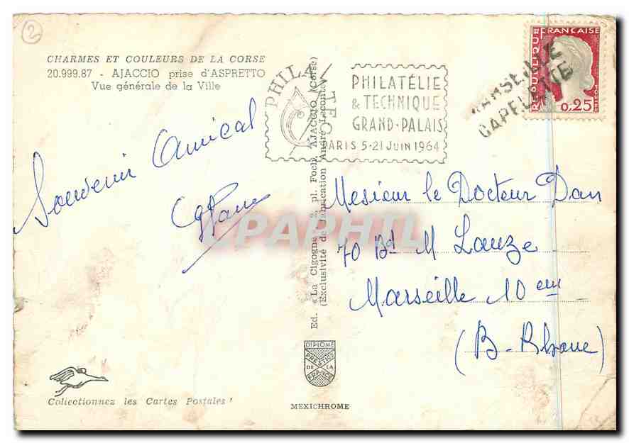 CPM Charmes et couleurs de la Corse Ajaccio prise d'Aspreto vue generale de la ville — Rückseite