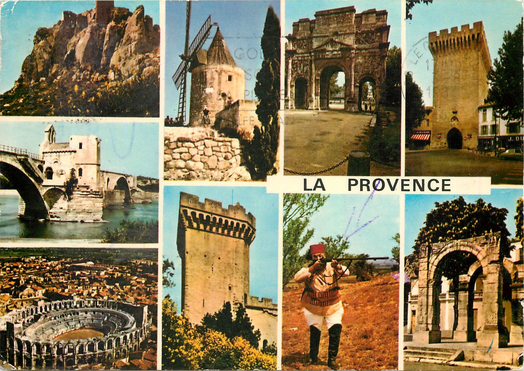 CPM La Provence Les Baux Fontvieille Orange en souvenir d'une promenade a travers la provence
