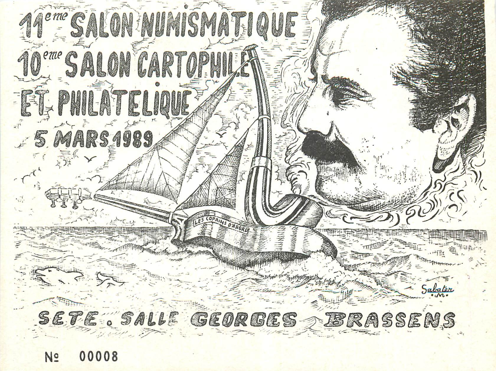 CPM 11e salon Numismatique 10 e salon Cartophile et Philatelique 5 mars 1989 Georges Brassens