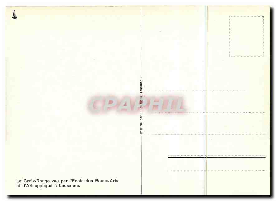 CPM La Croix rouge vue par l'Ecole des Beaux Arts et d'ART applique a Laussanne — Rückseite