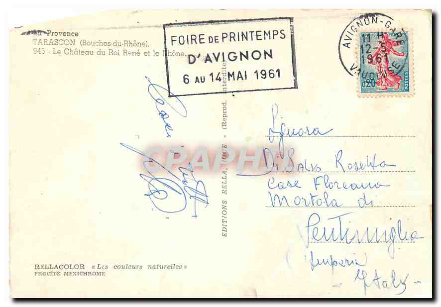 CPM Tarascon (B du R) Le Chateau du Roi Rene et le Rhone — Rückseite
