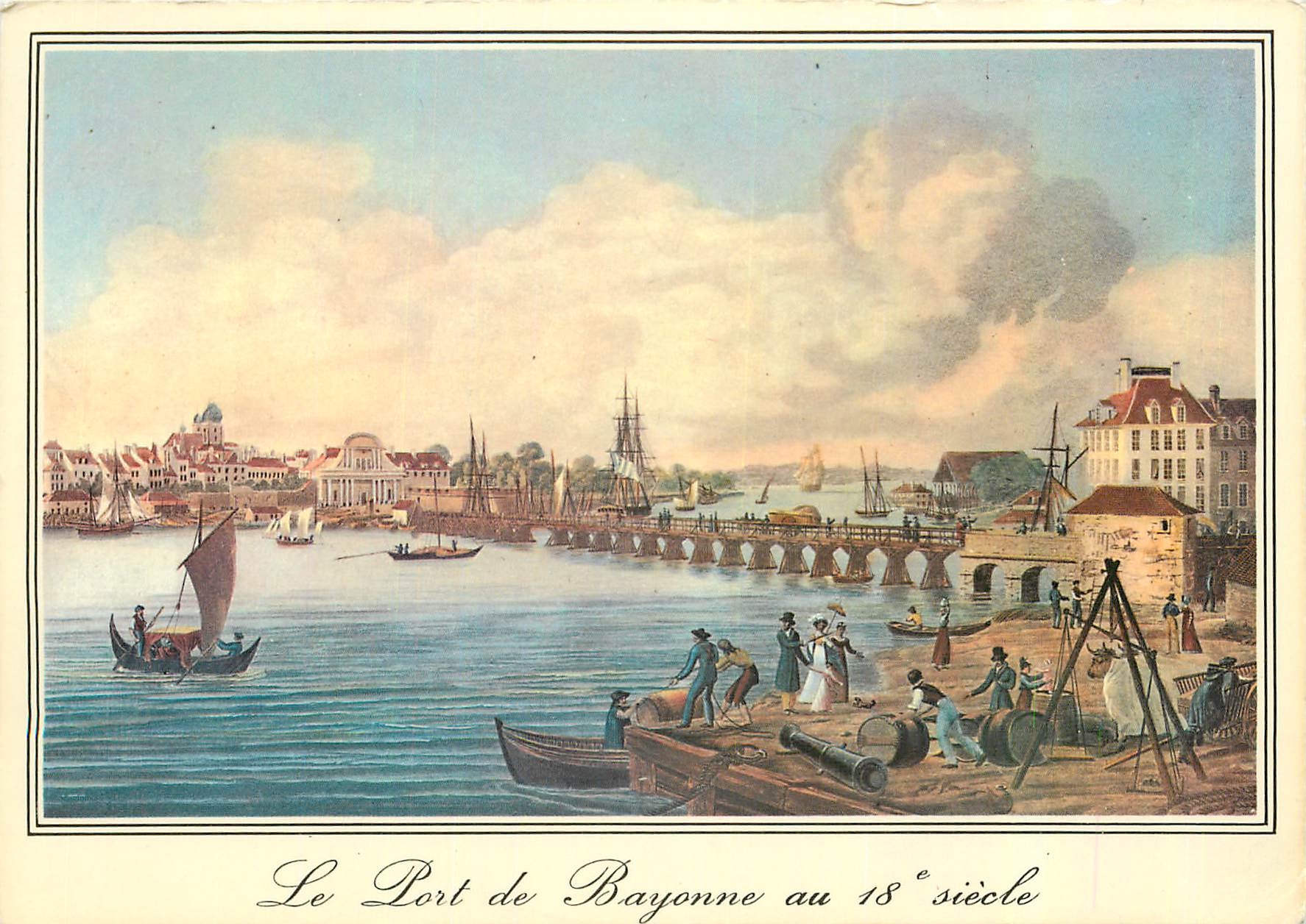 CPM Bayonne Vieilles Gravures du 18 e s Le port de Bayonne au 18e s