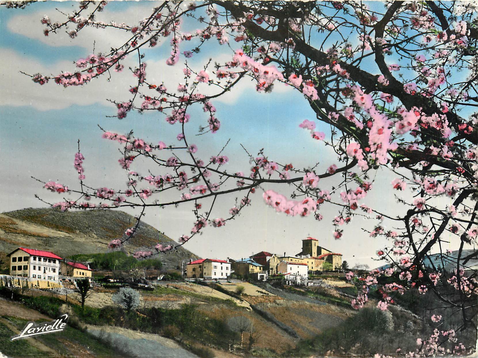 CPM Printemps en Pays Basque le village de Biriatou vu depuis l'Espagne