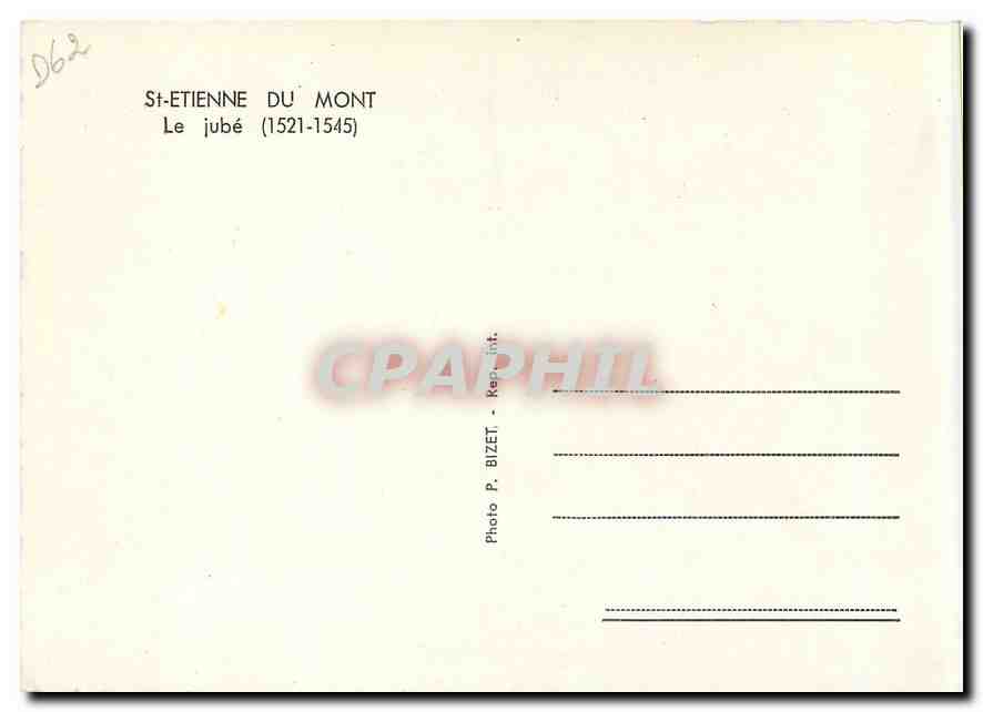 CPM St Etienne du Mont le Jube (1521 1545) — Rückseite