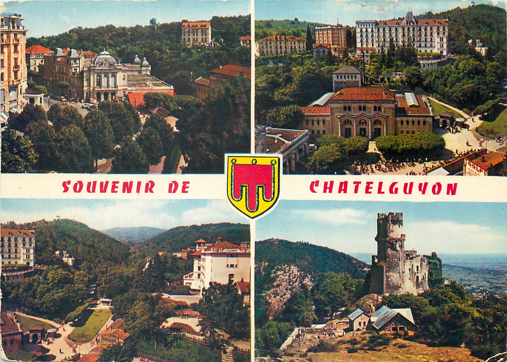 CPM Chatelguyon Place Brosson Etablissement thermal et parc Château de Tournoel